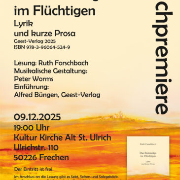 Ruth Forschbach: „Das Beständige im Flüchtigen” – Lyrik und kurze Prosa